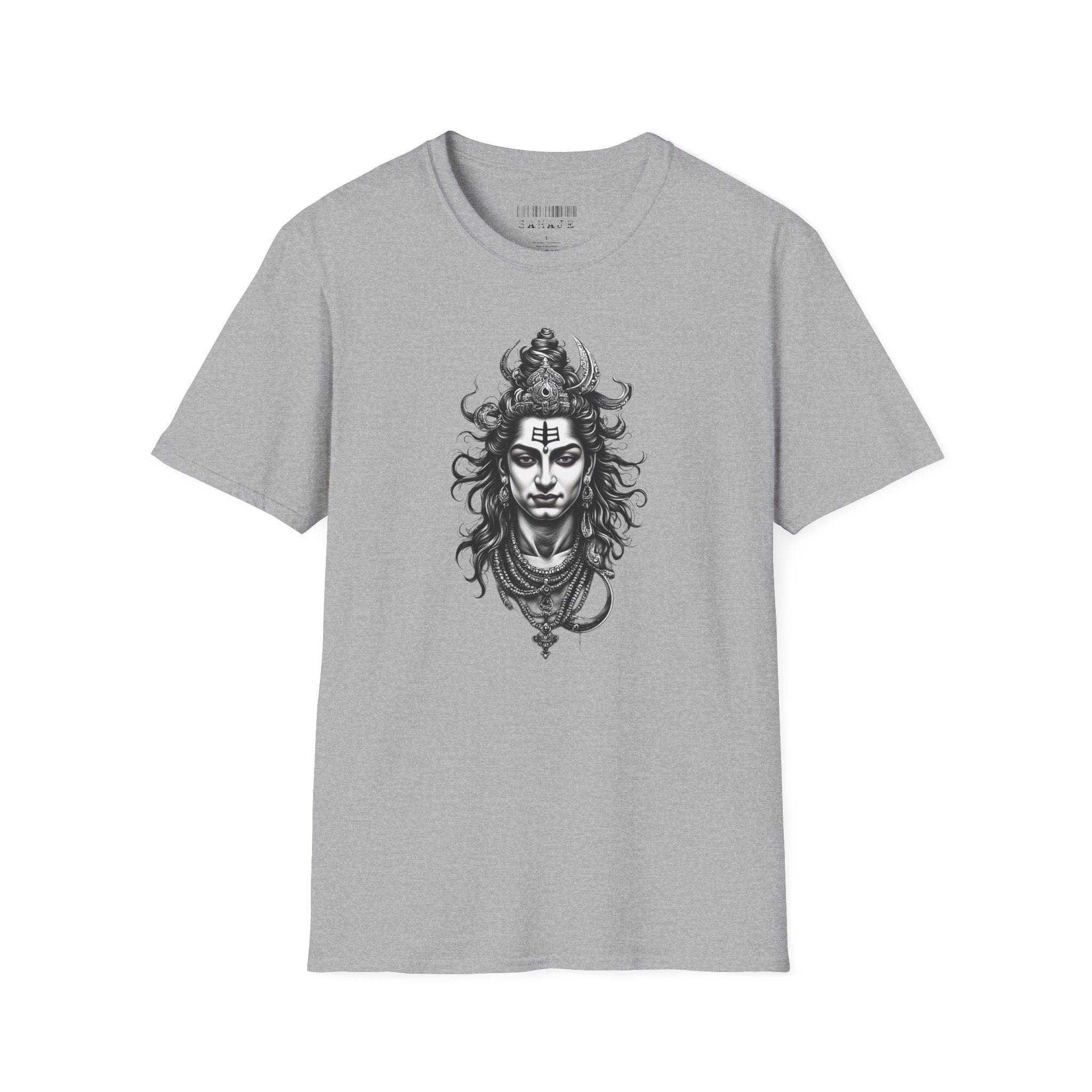 Shiva Portrait T‑Shirt — Hindu Deity Graphic Tee (Meditation, Yoga & Spiritual Wear)