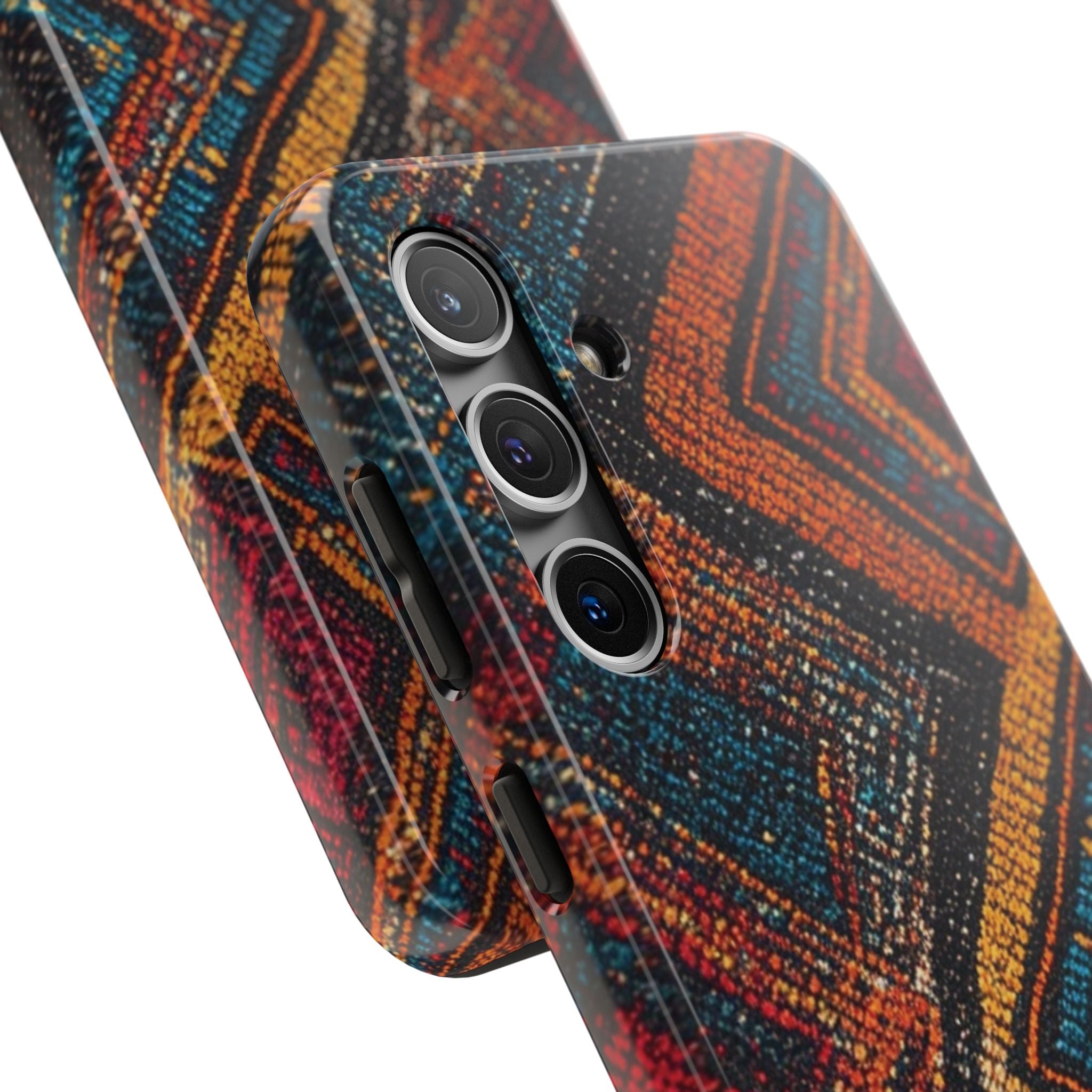 Tough Phone Case — Boho Geometric Rug Pattern, Protective iPhone Cover
