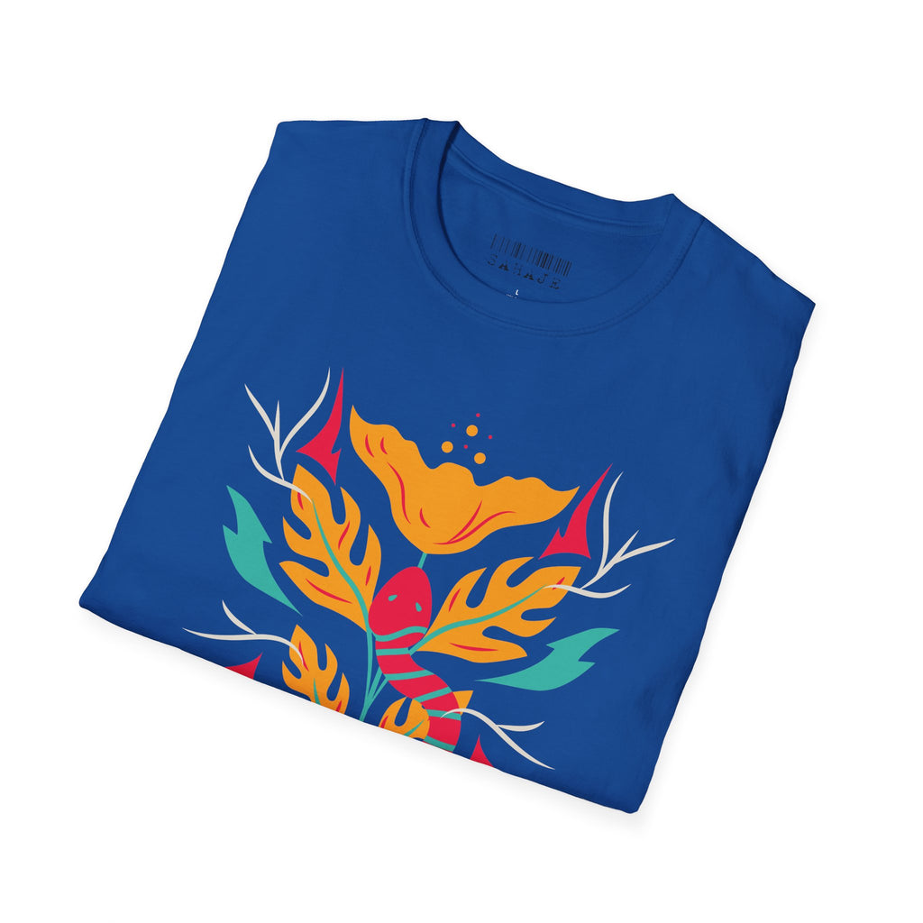 Sahaje Floral Snake Graphic T‑Shirt — Colorful Botanical Serpent Tee