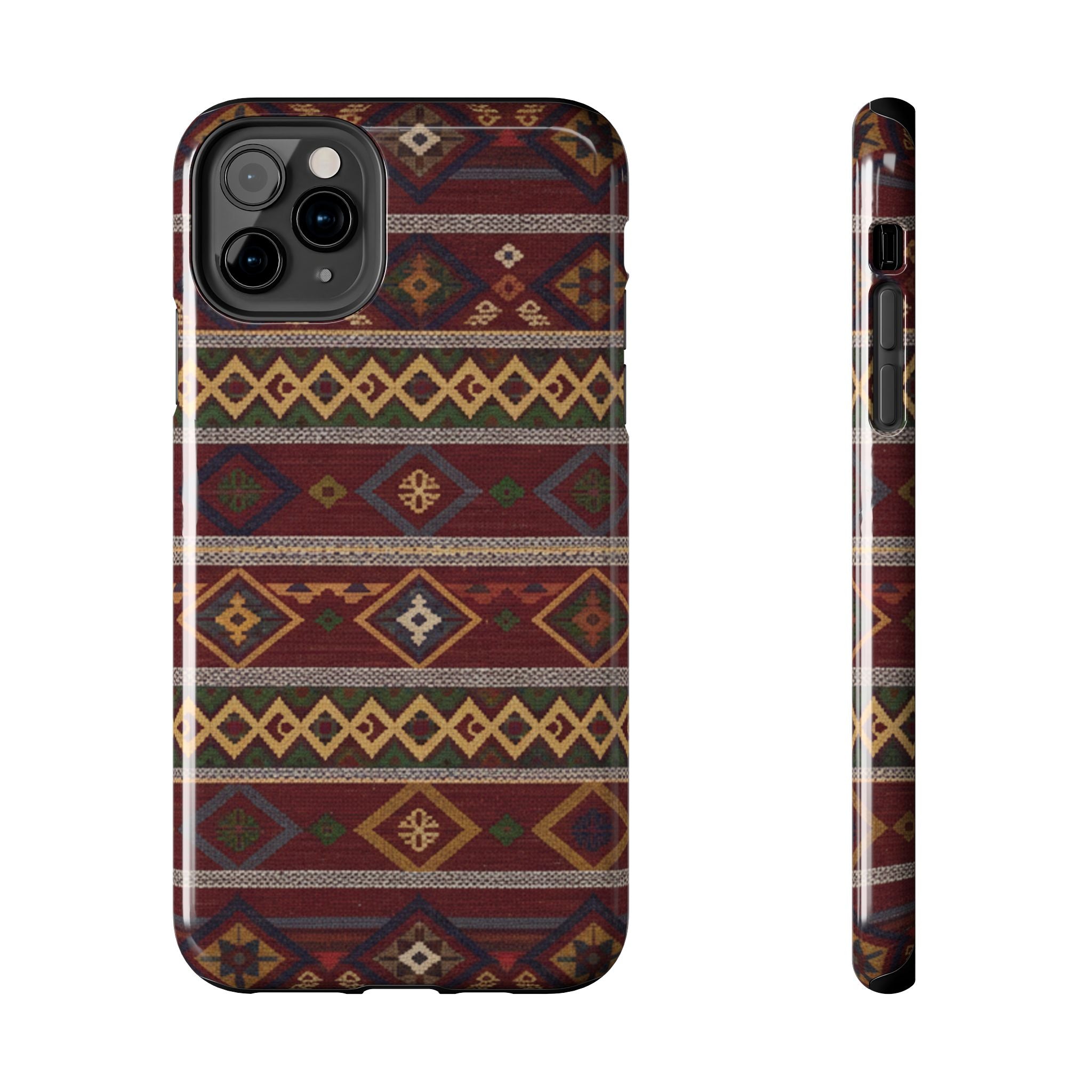 Aztec Pattern Tough Phone Case — Rustic Tribal Protective Cover