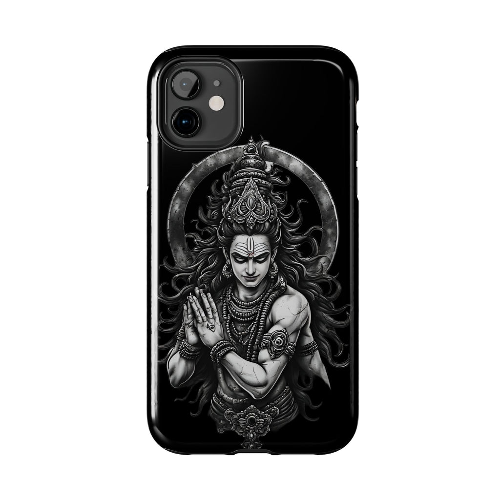 Shiva Tough Phone Case — Black Protective Hindu Deity Design