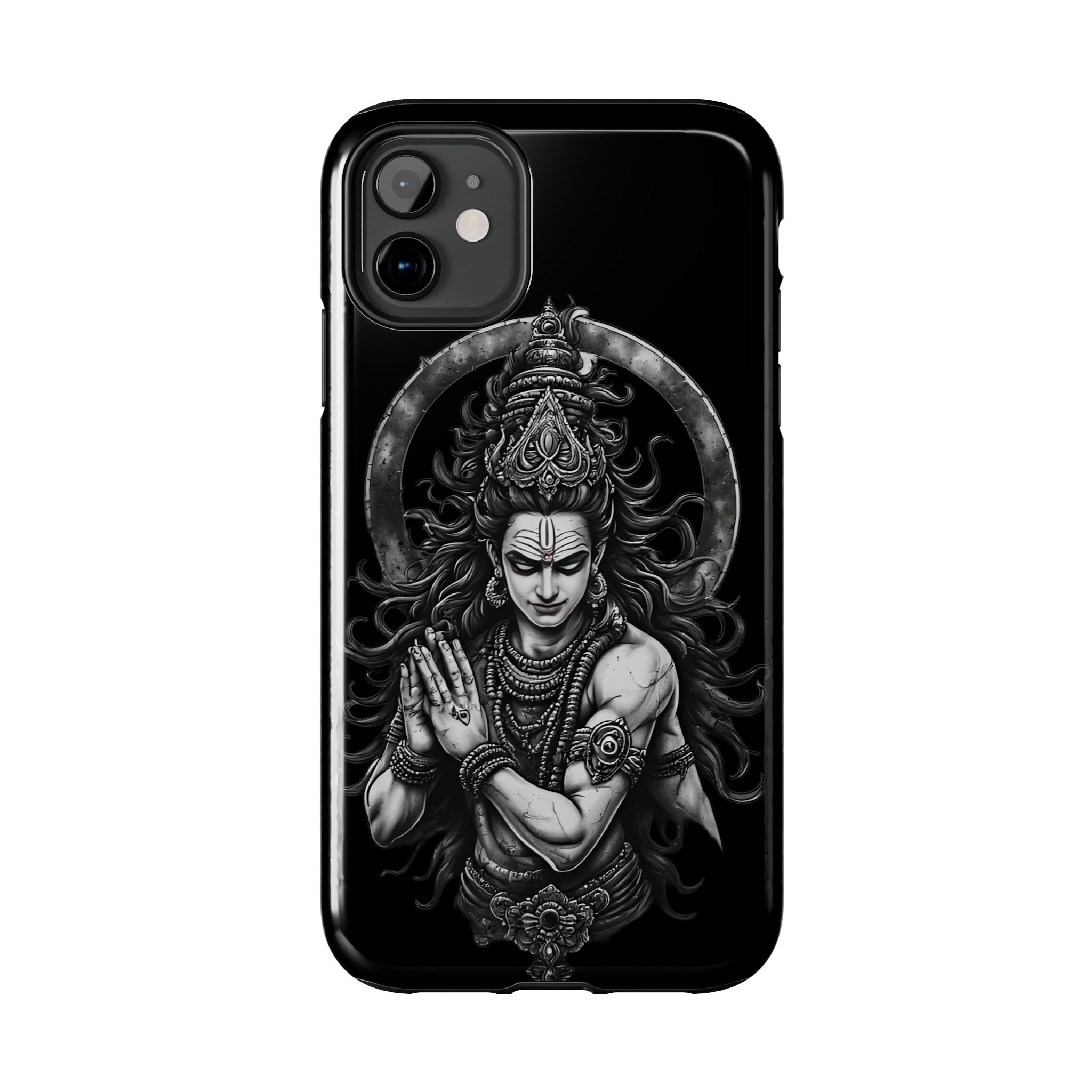 Shiva Tough Phone Case — Black Protective Hindu Deity Design