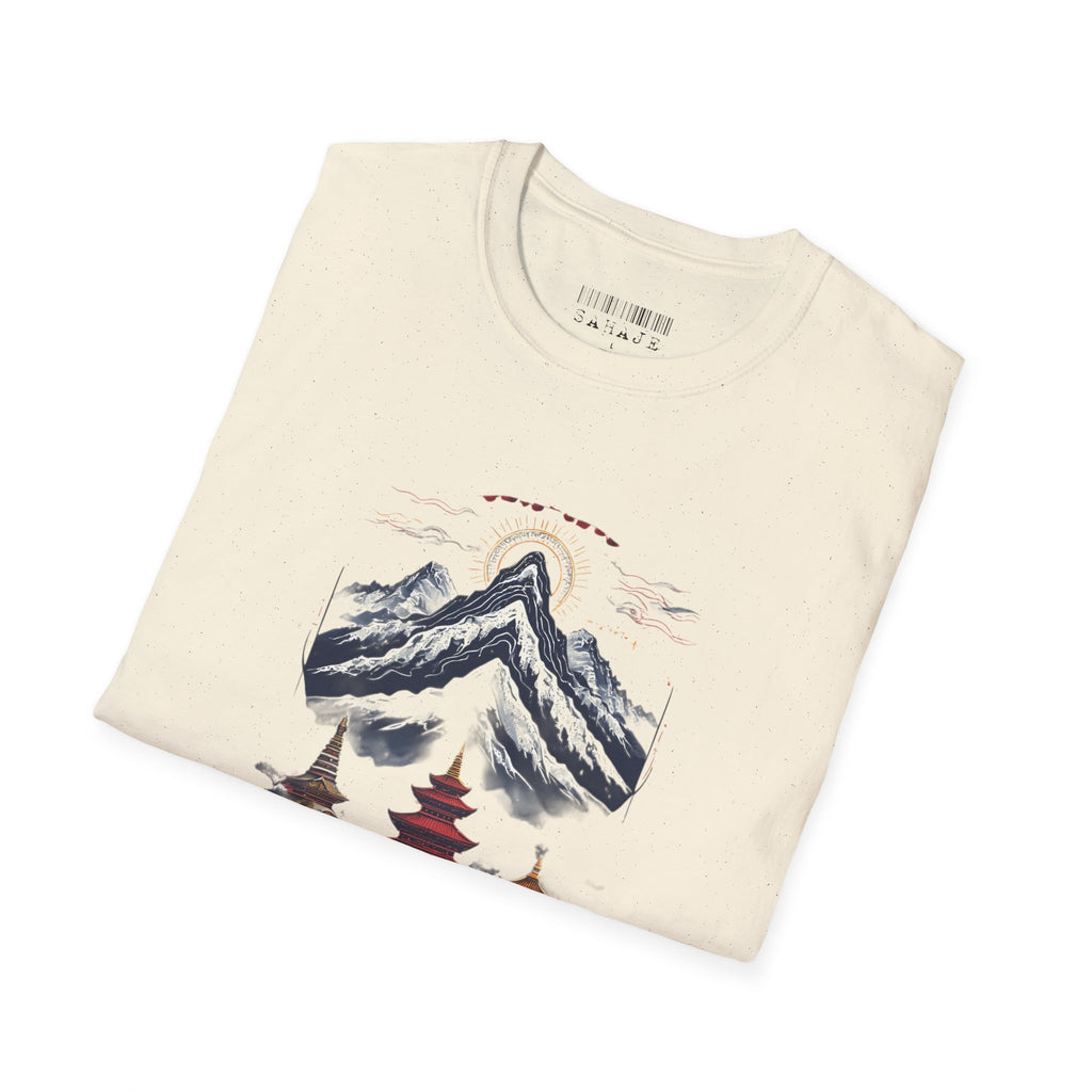 Asian Landscape T-Shirt — Mountain Pagoda Scenic Tee