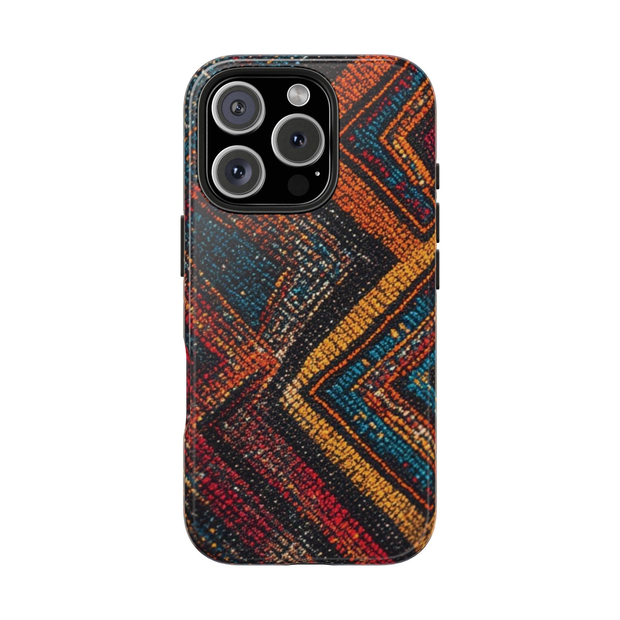 Tough Phone Case — Boho Geometric Rug Pattern, Protective iPhone Cover