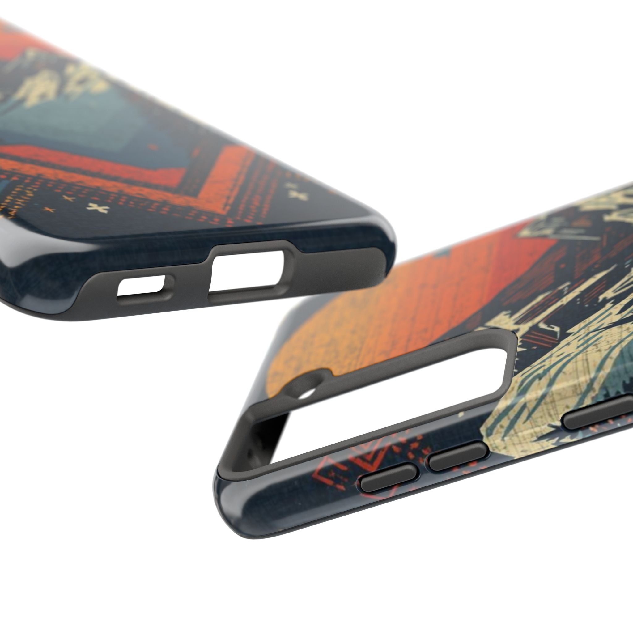 Tough Phone Case — Retro Mountain Sunset Design