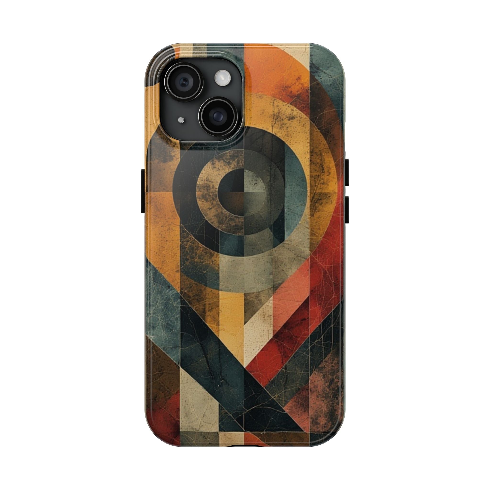 Retro Geometric Tough Phone Case — Vintage Target Circle Design