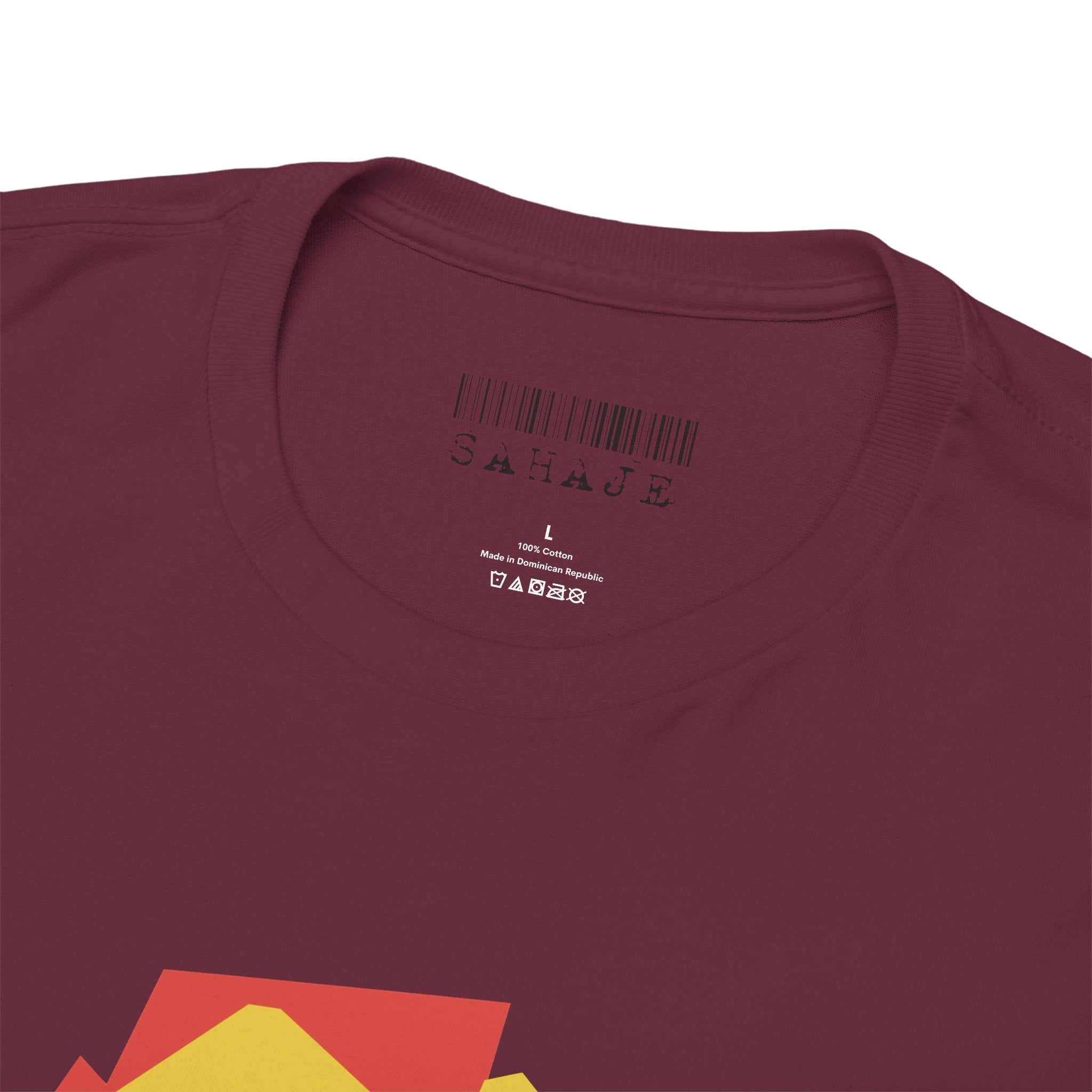 Foxes in Hexagon Graphic Tee — Minimal Geometric Animal Shirt