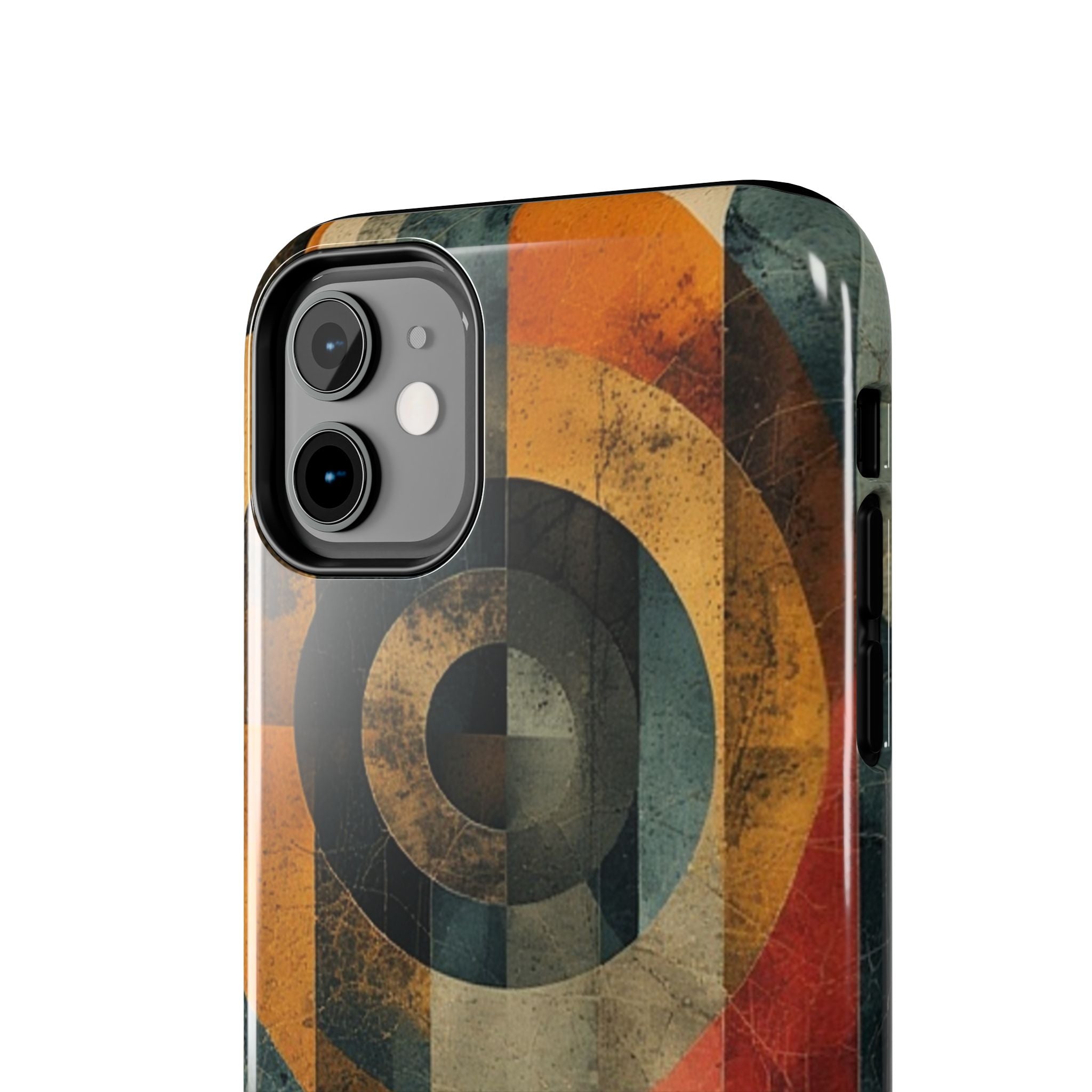 Retro Geometric Tough Phone Case — Vintage Target Circle Design