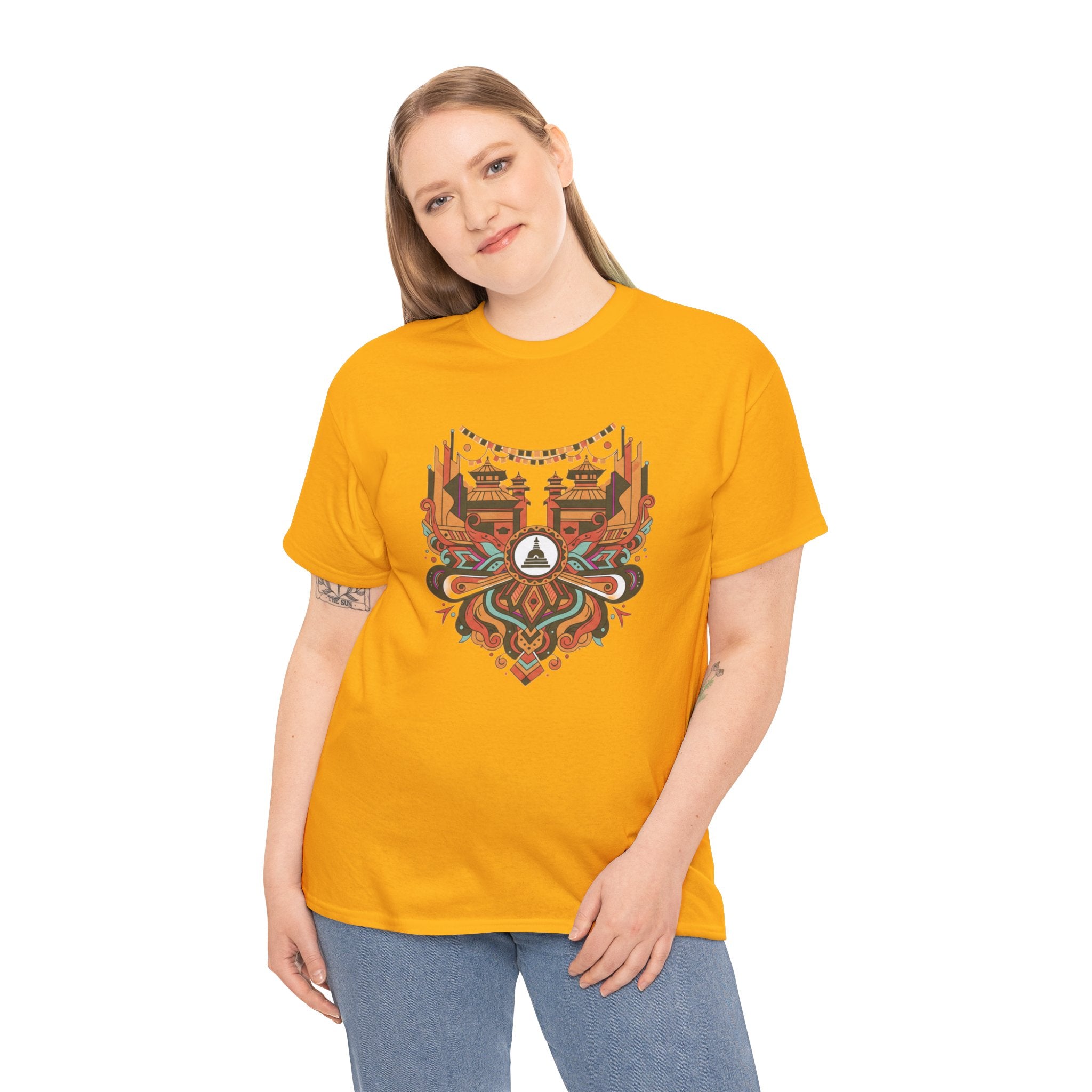 Mandala Cityscape Tee — Boho Urban Art Graphic T-Shirt