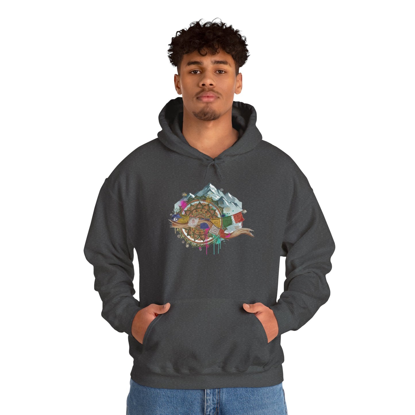Adventure Landscape Hoodie — Cozy Mountain & Cabin Graphic Sweatshirt