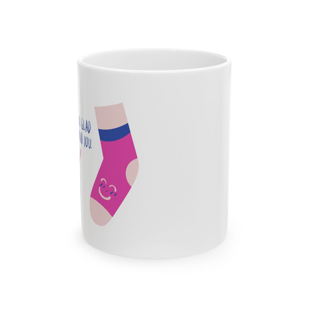 Whimsical Sock Design Ceramic Mug, Fun Gift for Sock Lovers, Cozy Home Decor, Cute Coffee Mug, Perfect for Birthdays, Christmas