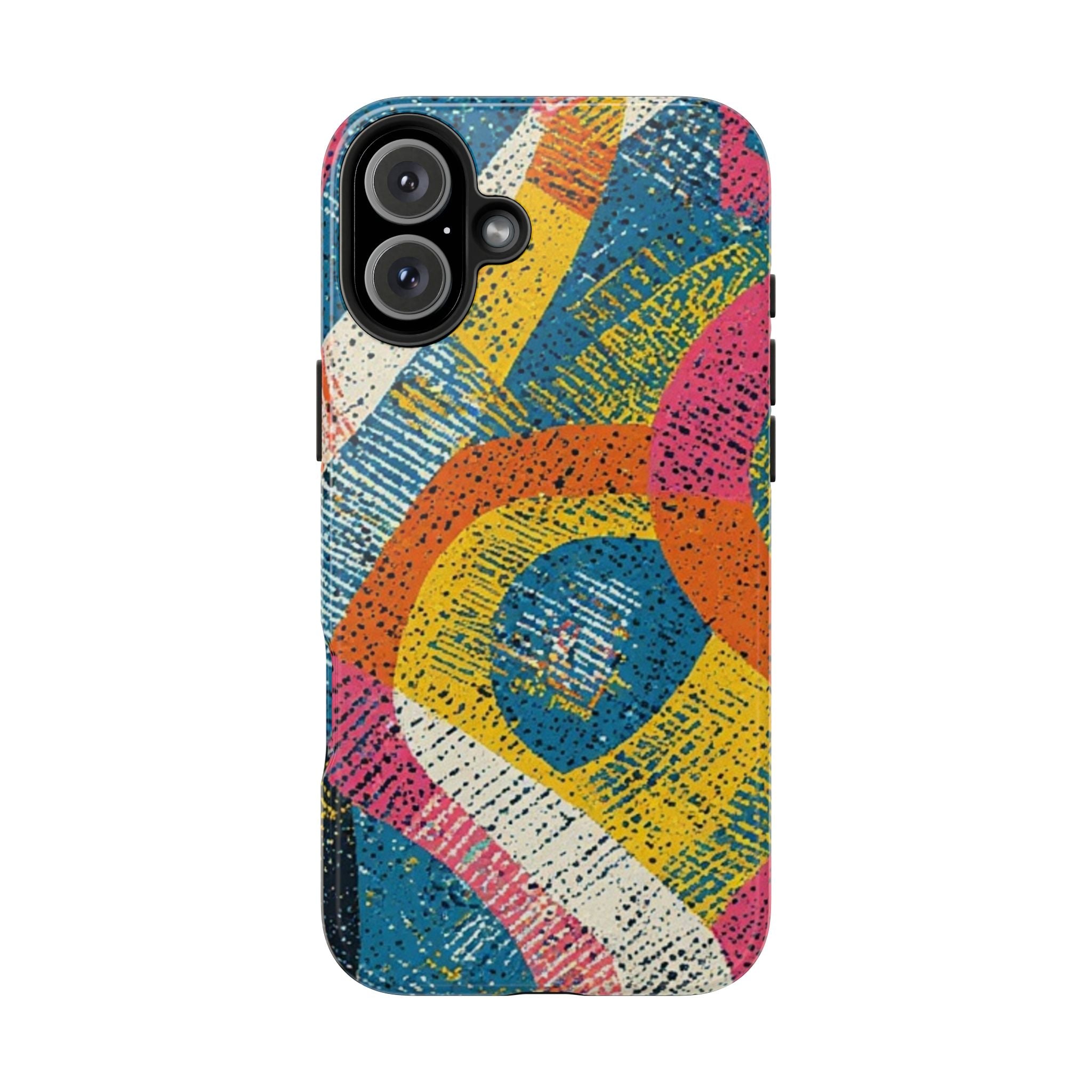 Bold Retro Abstract Tough Phone Case — Colorful Geometric Protective Cover