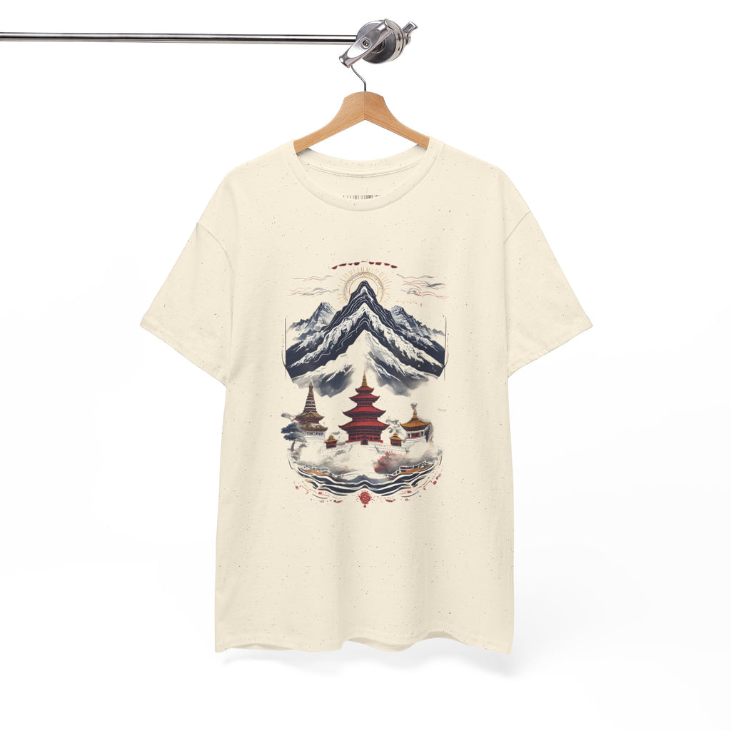 Japanese Mountain Pagoda T-Shirt — Zen Temple Landscape Tee