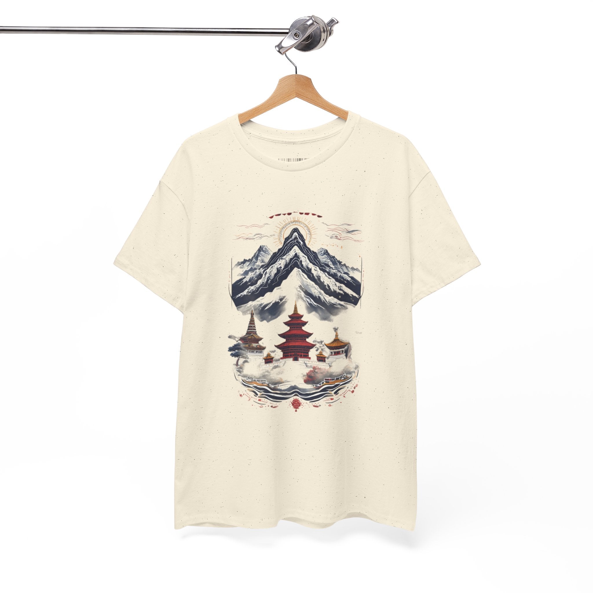 Japanese Mountain Pagoda T-Shirt — Zen Temple Landscape Tee