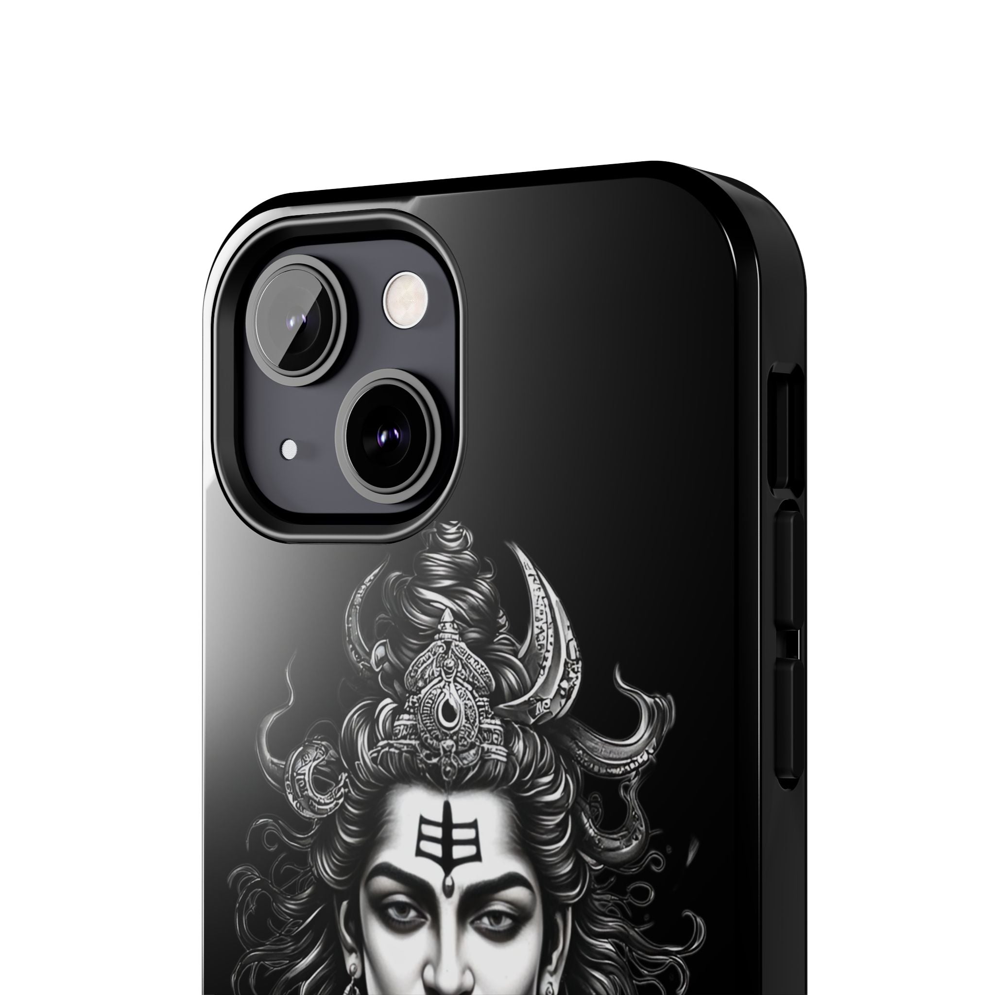 Phone Case — Intricate Lord Shiva Illustration on Black Tough Case