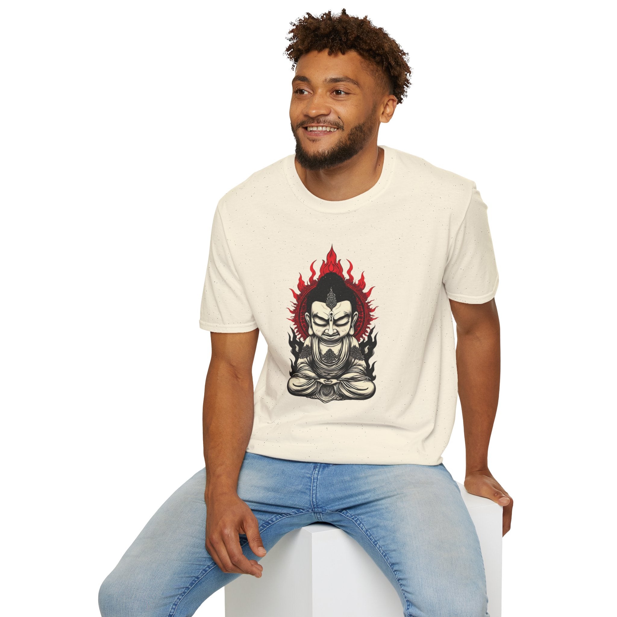 Buddha Flame T-Shirt — Meditative Buddha Graphic Tee