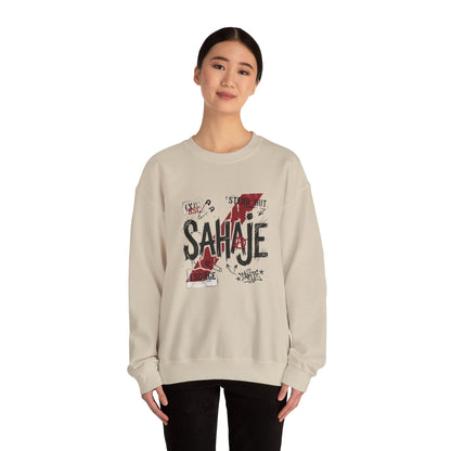 Sahaje Graphic Crewneck Sweatshirt – Streetwear Logo Pullover