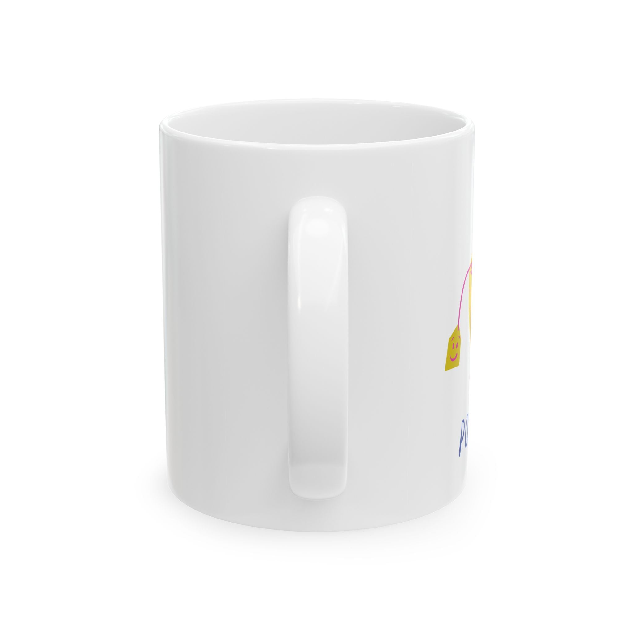 Whimsical Ceramic Tea Mug, Cute Gift for Tea Lovers, Fun Drinkware for Home, Colorful Coffee Mug for Birthdays, Unique Kitchen Decor