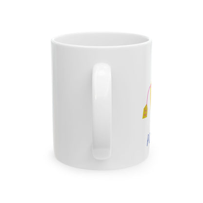 Whimsical Ceramic Tea Mug, Cute Gift for Tea Lovers, Fun Drinkware for Home, Colorful Coffee Mug for Birthdays, Unique Kitchen Decor