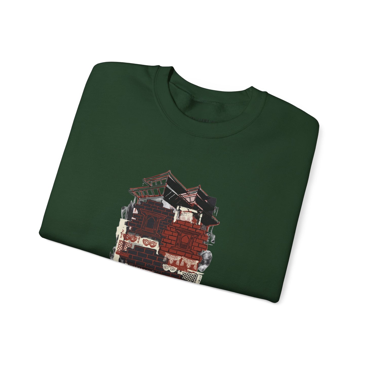 Crewneck Sweatshirt — Cozy Vintage Cabin Illustration with Quote