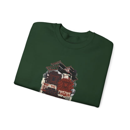 Crewneck Sweatshirt — Cozy Vintage Cabin Illustration with Quote