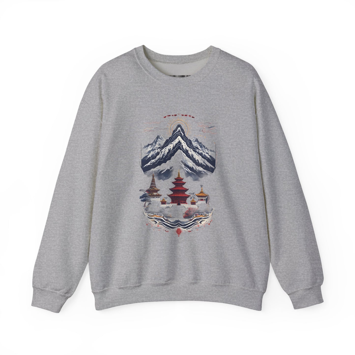 Japanese Mountain Pagoda Crewneck Sweatshirt