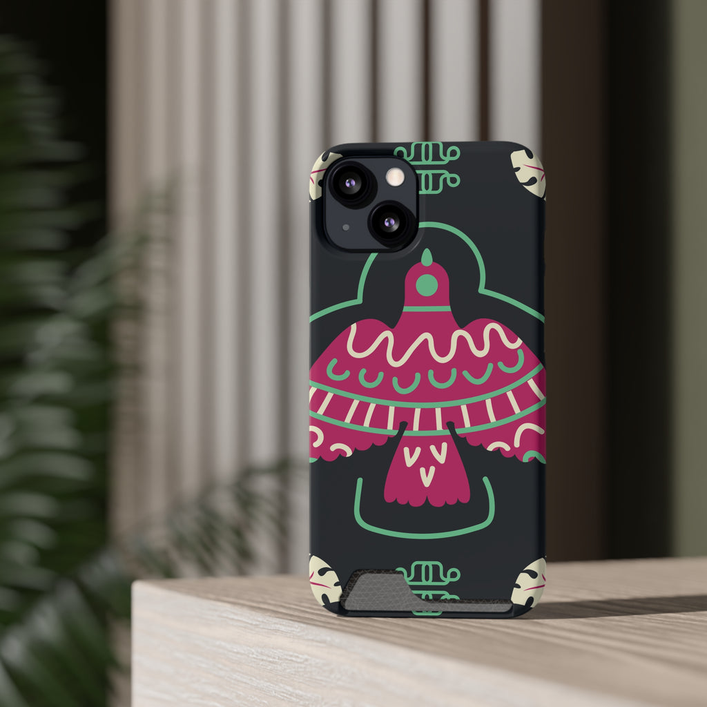 Vibrant Phone Case with Card Holder, Stylish Phone Accessory, Colorful Gift for Her, Boho Phone Cover, Trendy Mobile Case