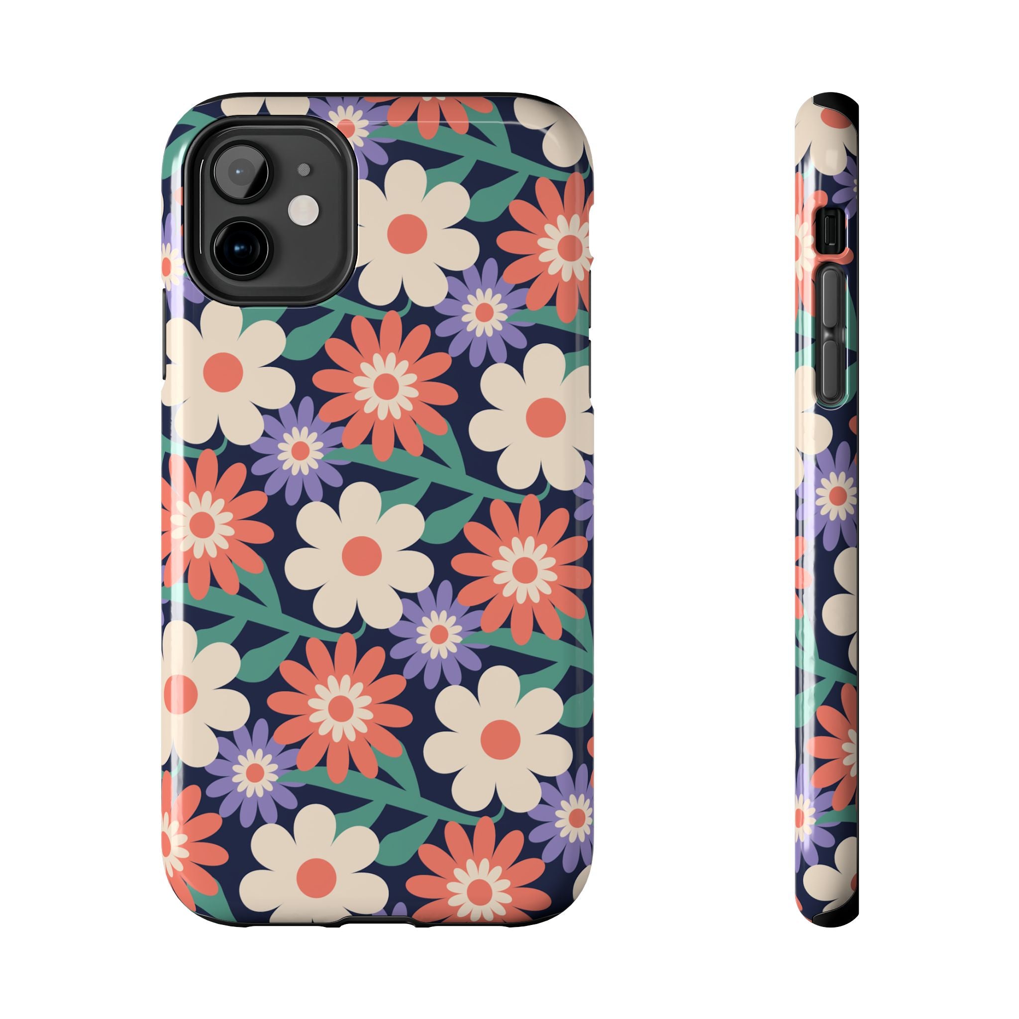 Floral Tough Phone Case — Retro Daisies Protective Phone Cover