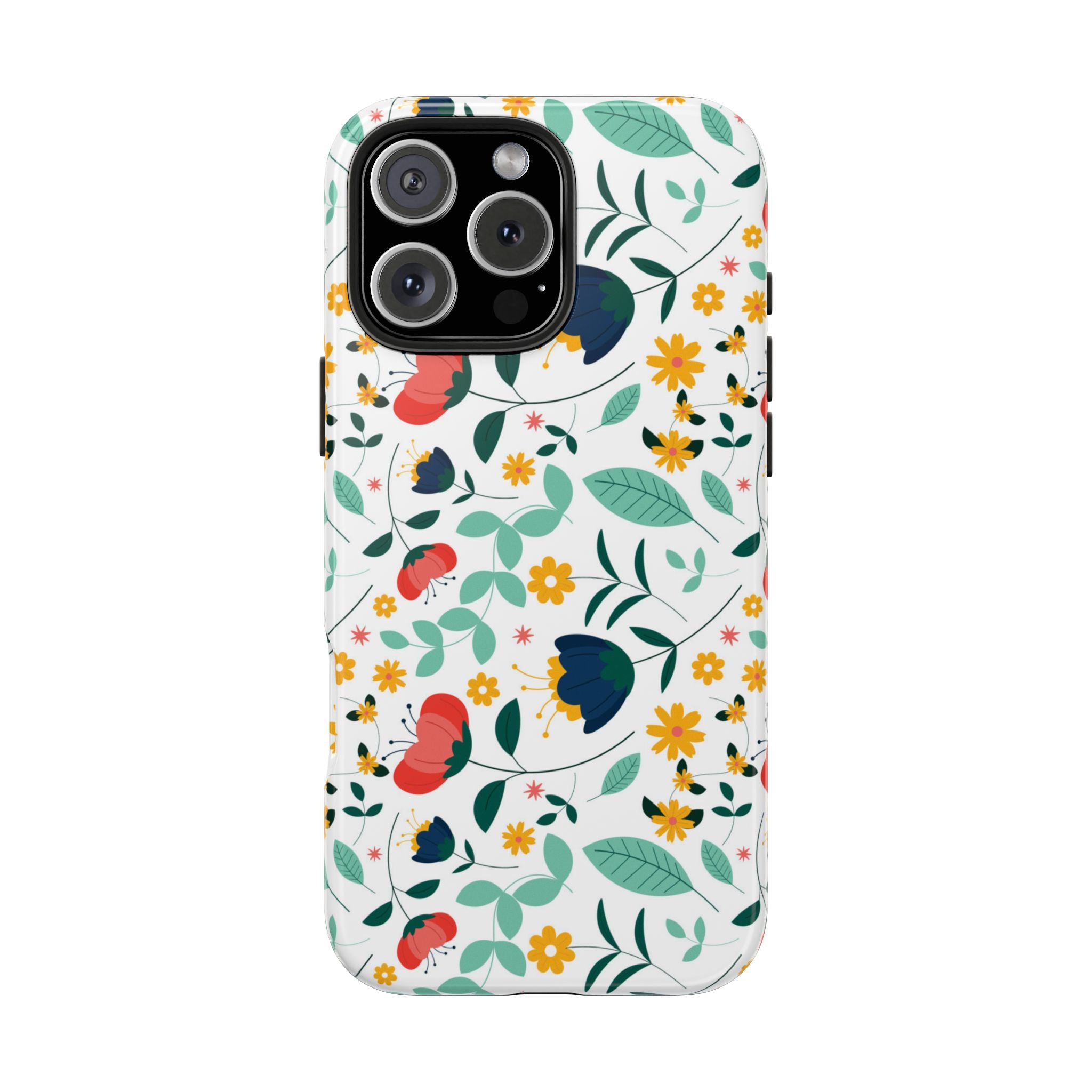 Floral Pattern Tough Phone Case — Colorful Spring Flowers Phone Cover