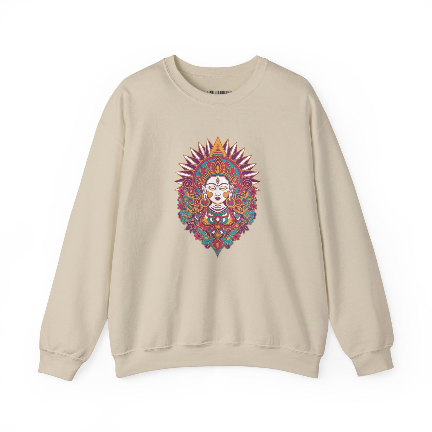 Crewneck Sweatshirt — Colorful Mandala Goddess Graphic