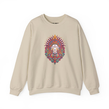 Crewneck Sweatshirt — Colorful Mandala Goddess Graphic
