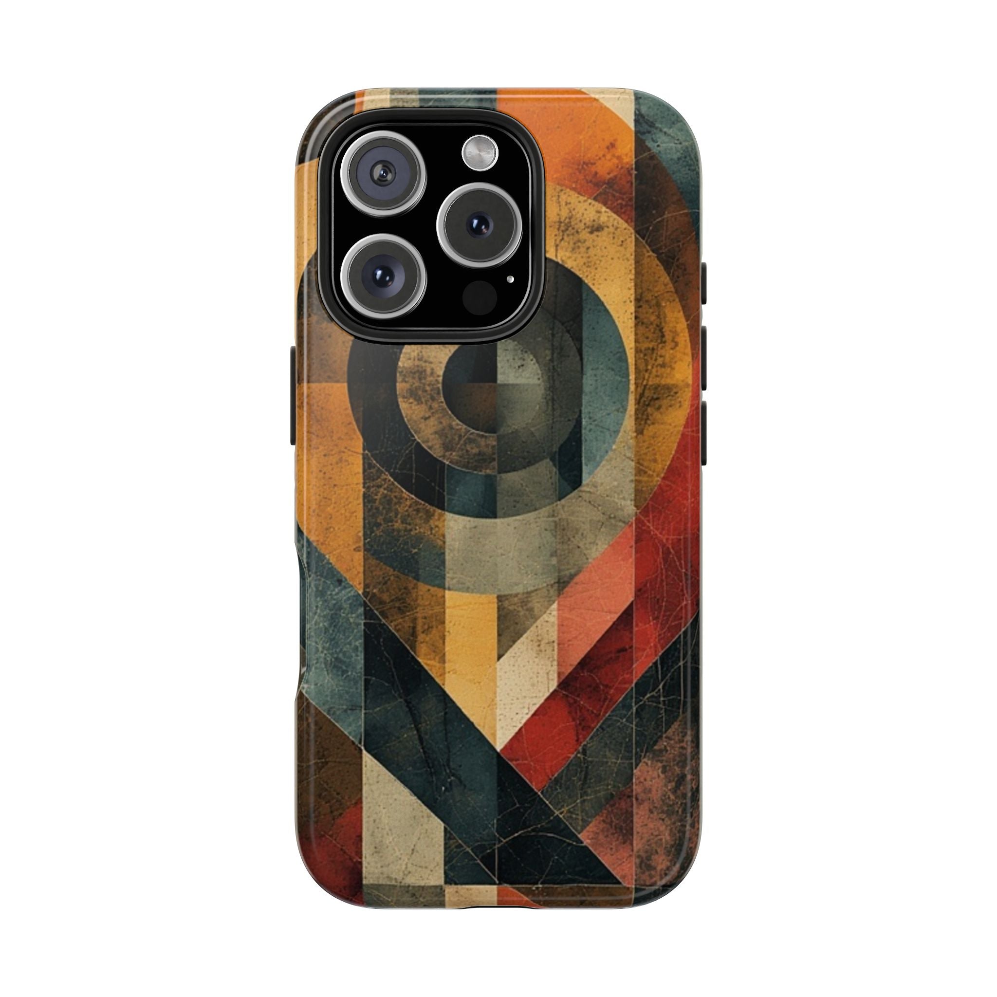 Retro Geometric Tough Phone Case — Vintage Target Circle Design