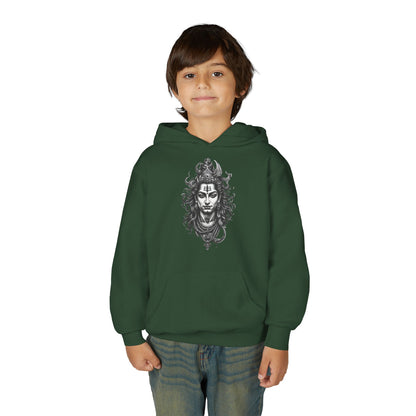 Shiva Illustration Youth Hoodie — Mystical Hindu God Graphic Pullover
