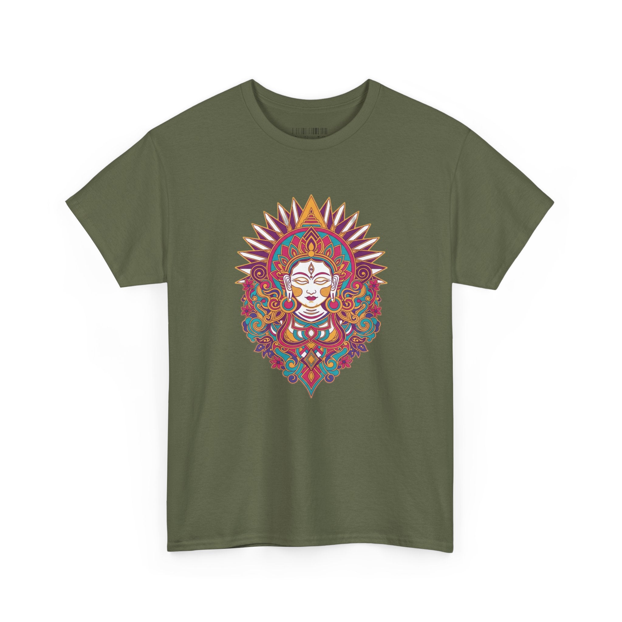 Spiritual Goddess Sun Mandala Tee — Colorful Boho Yoga T‑Shirt