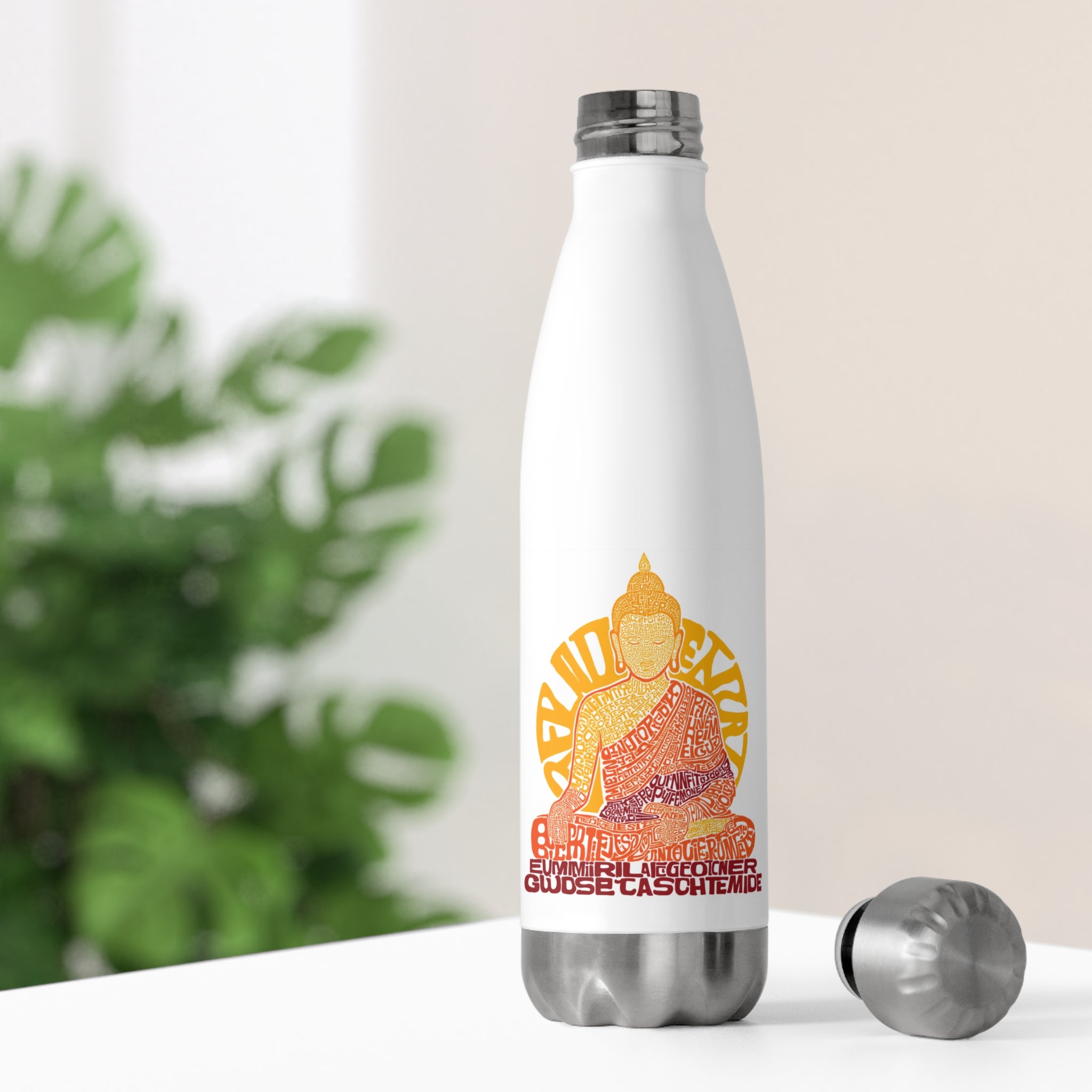 Buddha Inspired Insulated Water Bottle | Yoga Gift, Spiritual Hydration, Eco-Friendly Travel Mug, Meditation Accessory, Wellness Essential