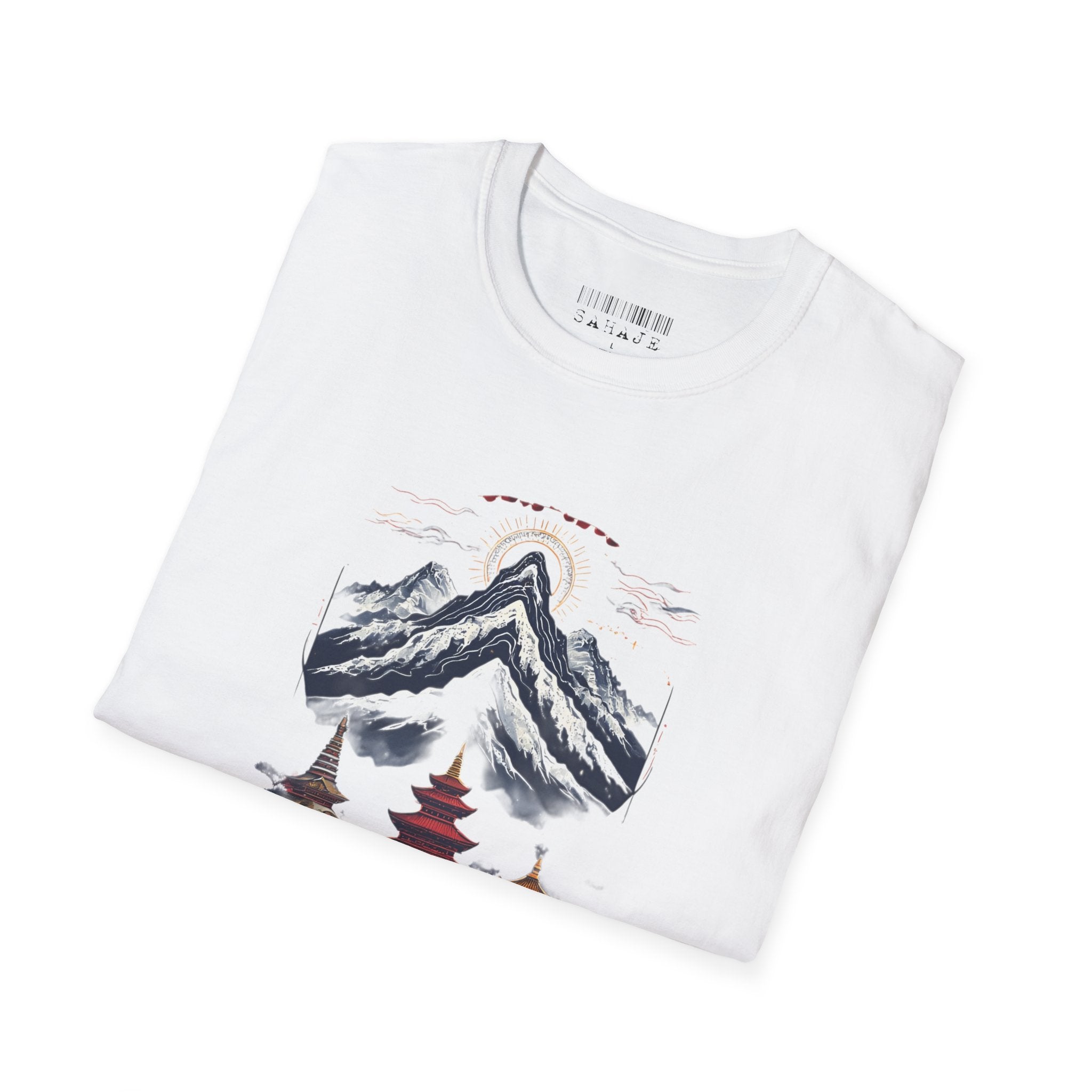 Asian Landscape T-Shirt — Mountain Pagoda Scenic Tee