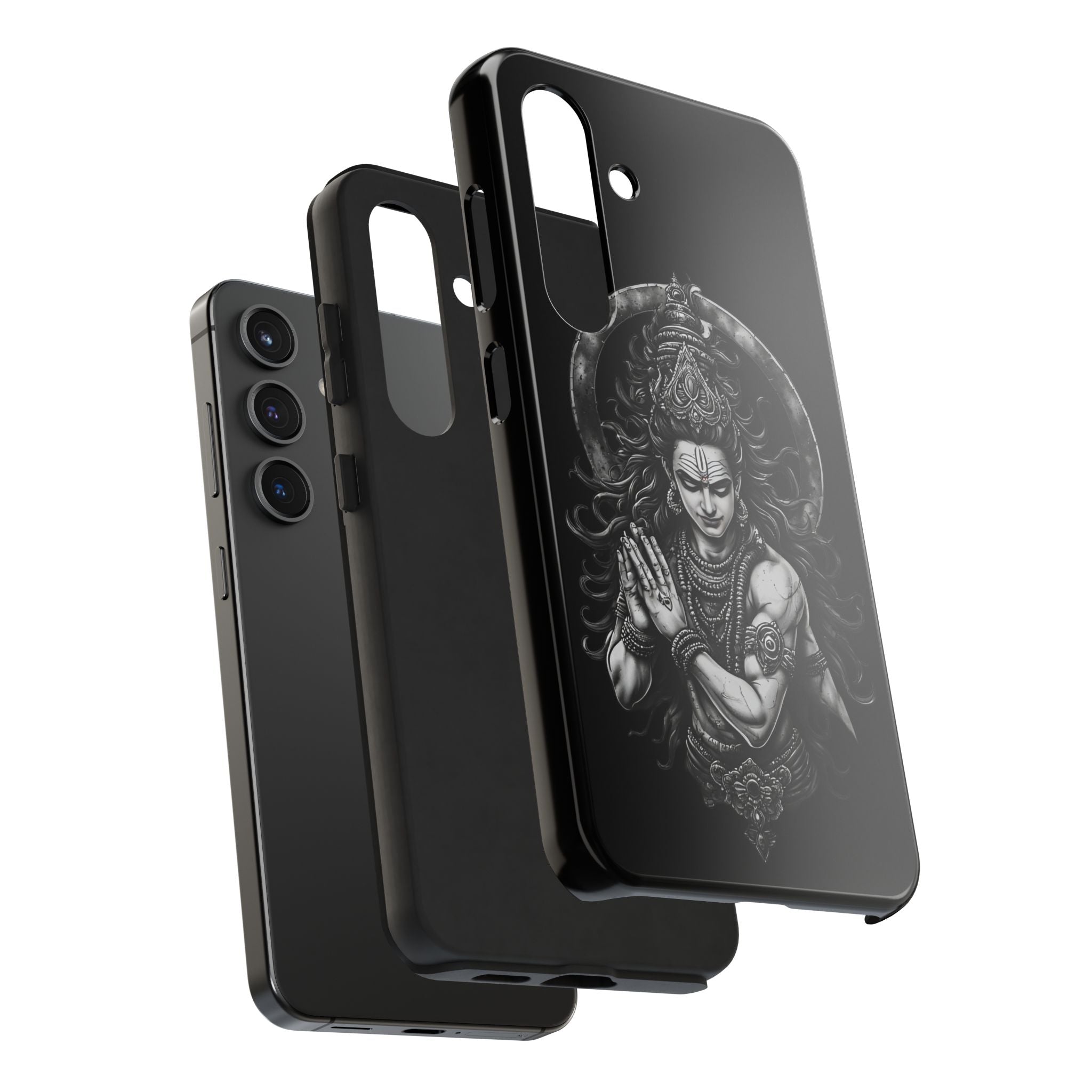 Shiva Tough Phone Case — Black Protective Hindu Deity Design