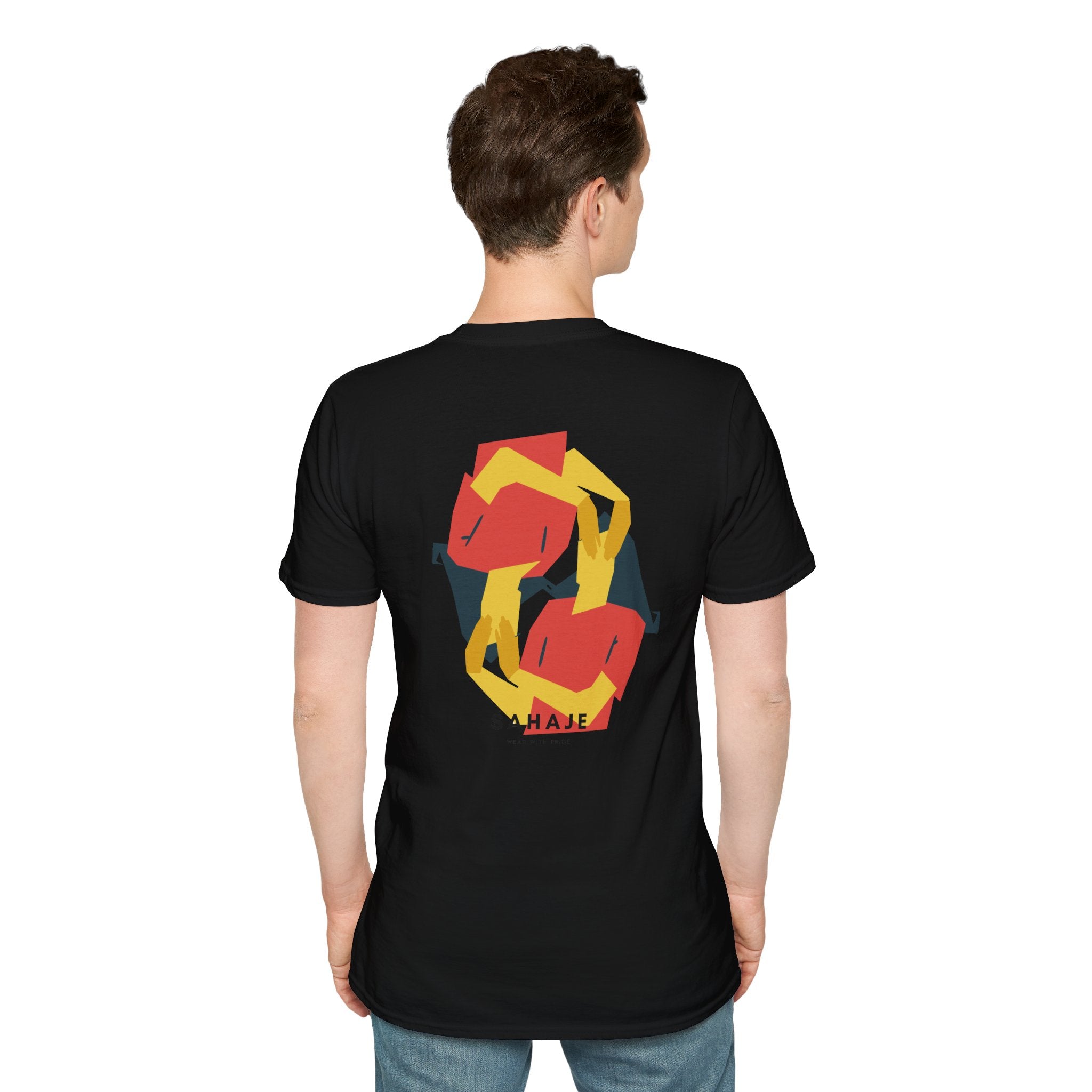 Abstract Geometric Graphic T-Shirt — 'Sahahe' Modern Art Back Print