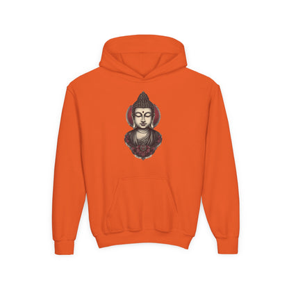 Buddha Head Youth Hoodie — Vintage Lotus Meditation Sweatshirt