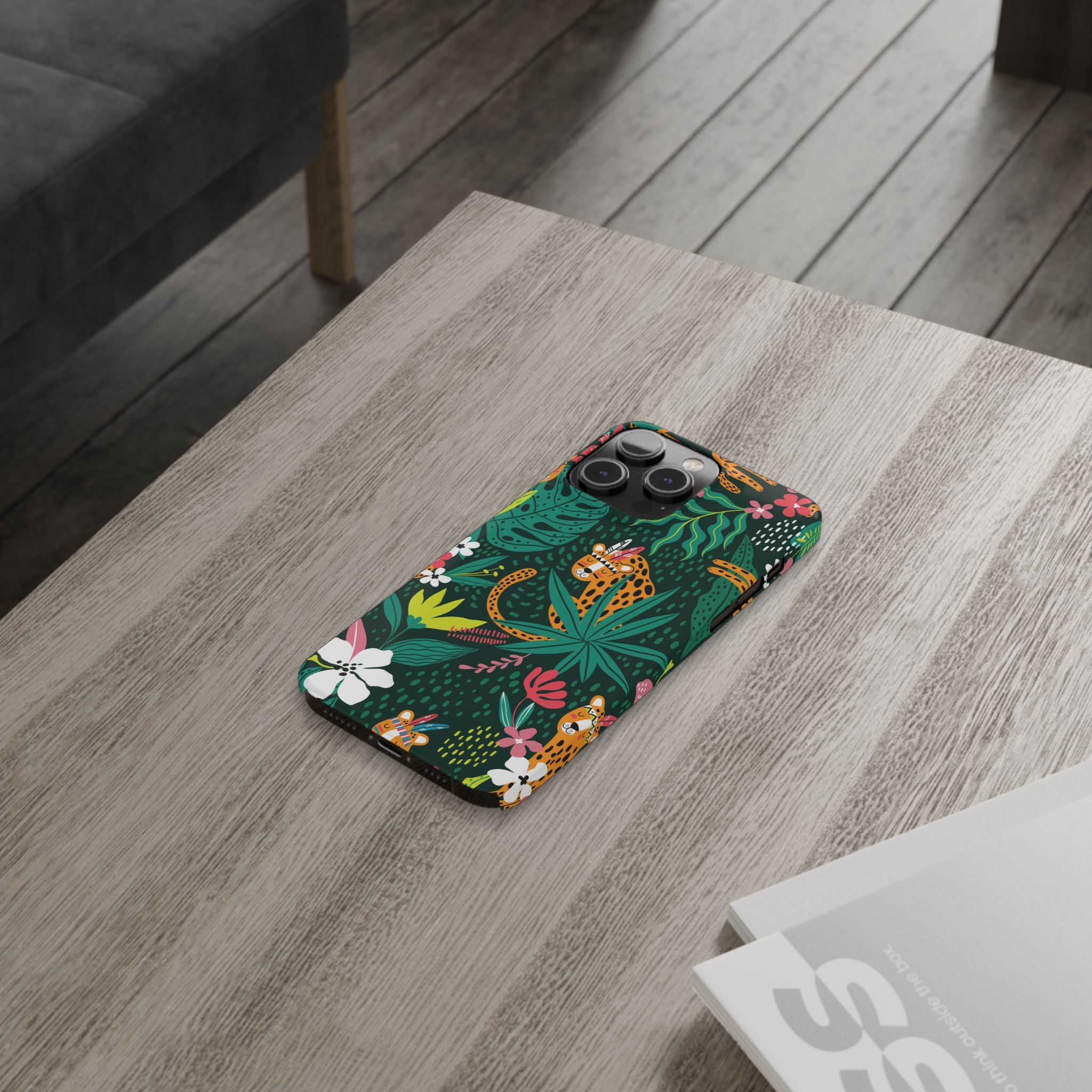 Slim Phone Case — Tropical Jungle Leopard Floral Pattern (Slim Protective Phone Cover)