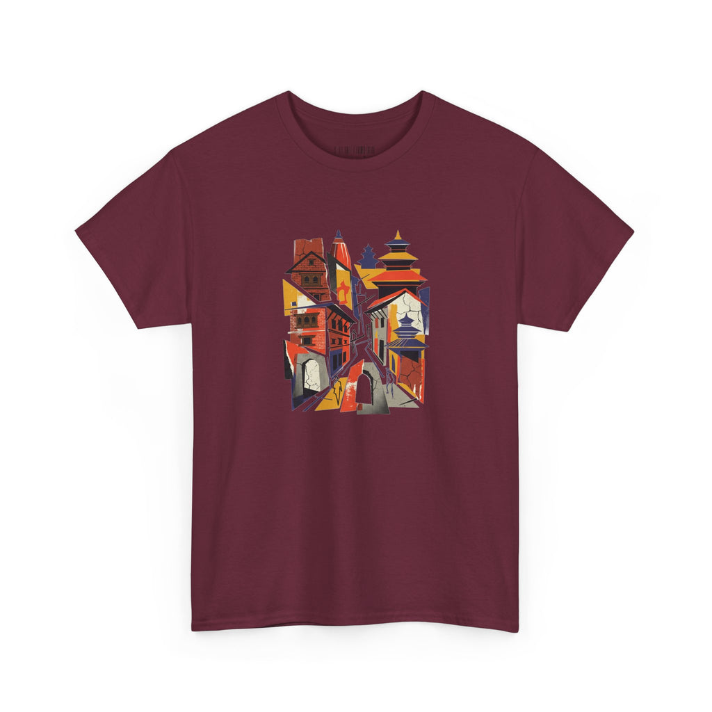 Cityscape Abstract Tee — Colorful Urban Architecture Graphic T‑Shirt