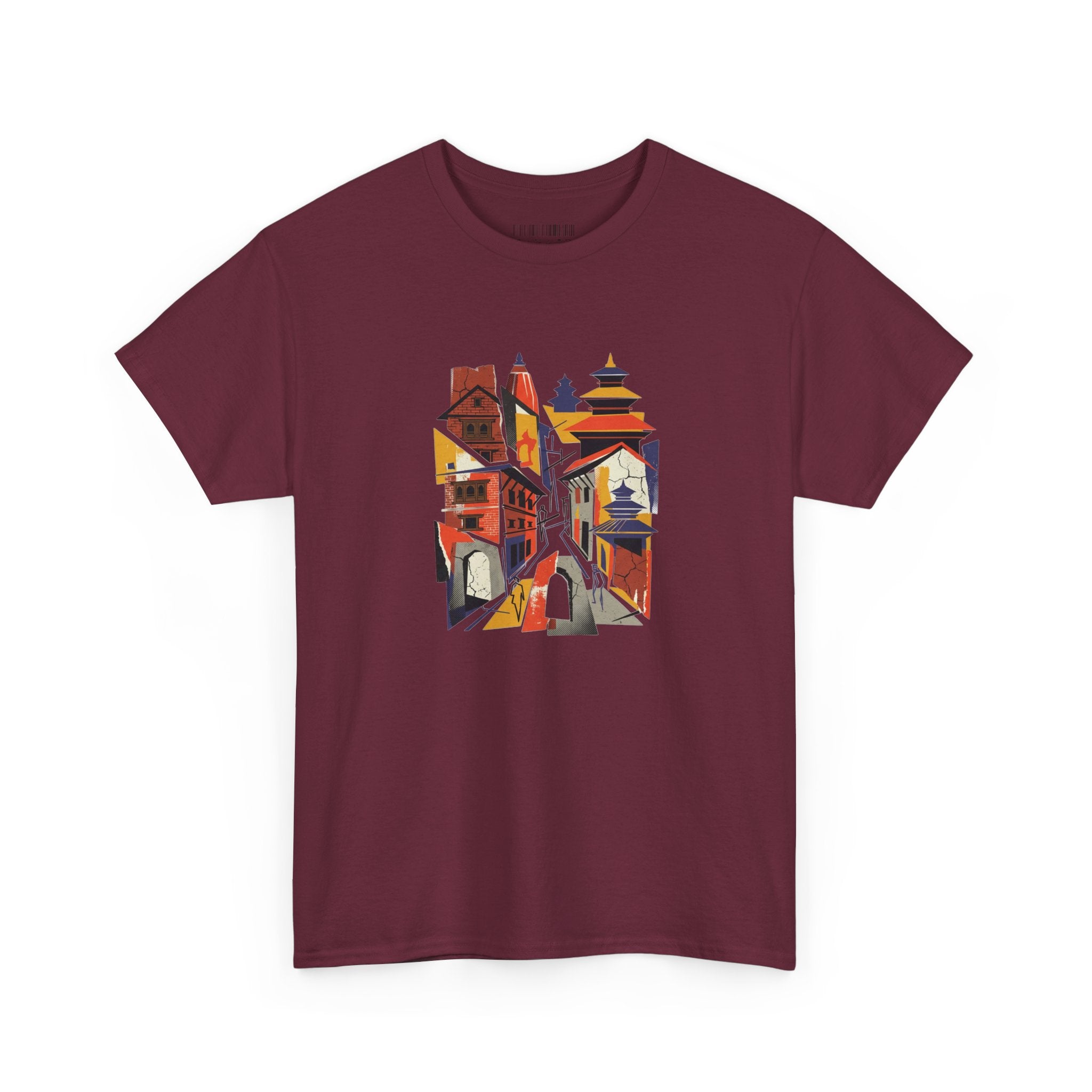 Cityscape Abstract Tee — Colorful Urban Architecture Graphic T‑Shirt