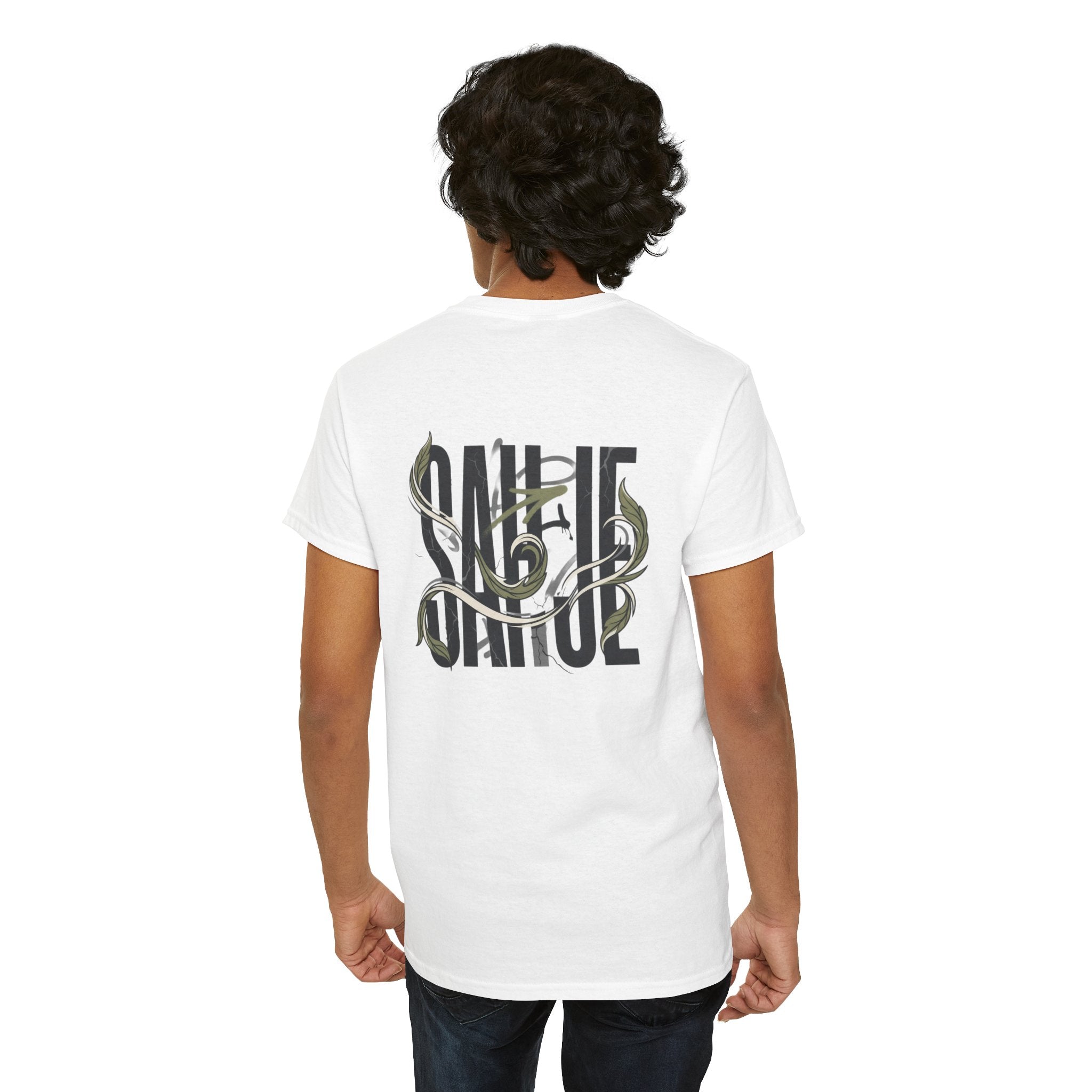 Graphic Tee — 'Savage' Typography with Snake Accent