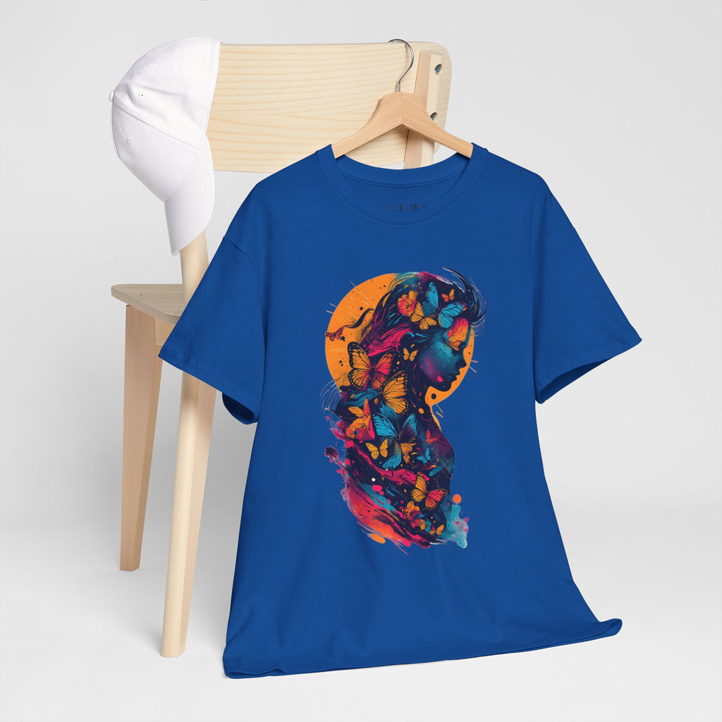 Butterfly Silhouette Graphic Tee — Colorful Maternity Profile Design