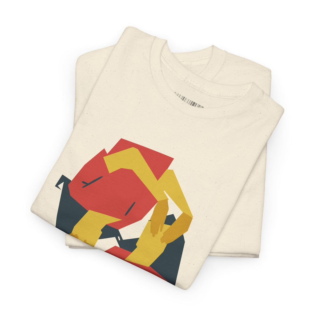 Foxes in Hexagon Graphic Tee — Minimal Geometric Animal Shirt
