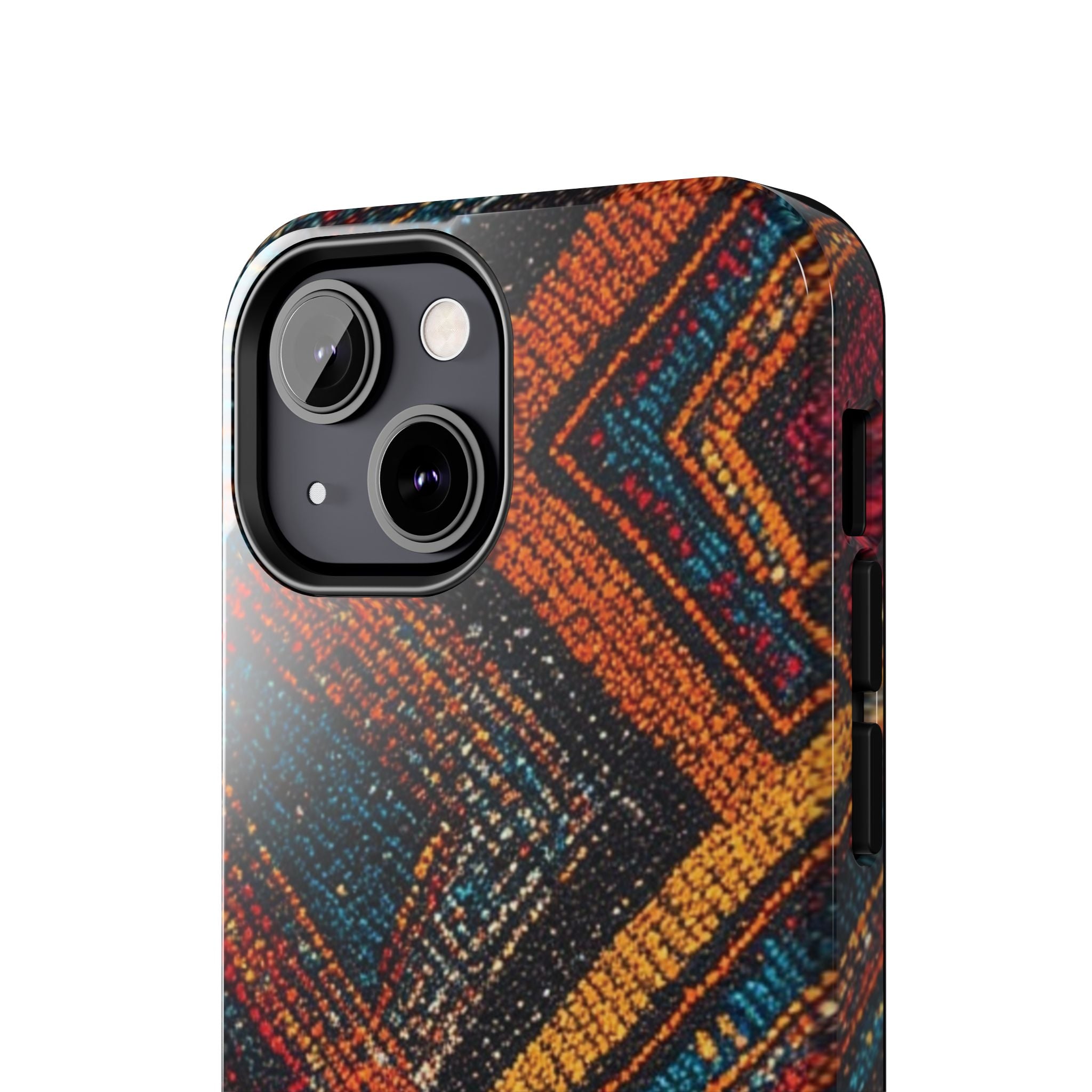 Tough Phone Case — Boho Geometric Rug Pattern, Protective iPhone Cover