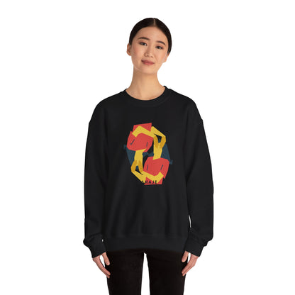 Abstract Flamingo Geometric Crewneck Sweatshirt