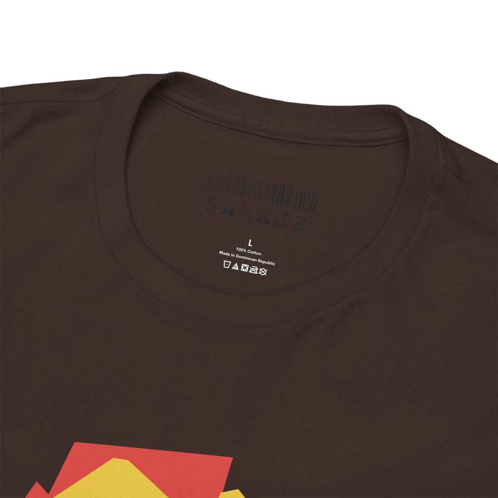 Foxes in Hexagon Graphic Tee — Minimal Geometric Animal Shirt