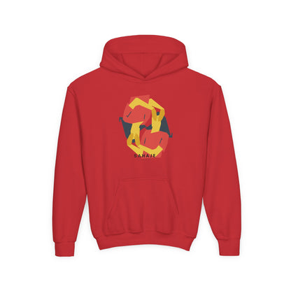 Youth Hoodie with Geometric Squirrel Art – 'Squirrel' Colorful Kids Pullover
