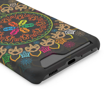 Colorful Mandala Phone Case with Card Holder, Bohemian Phone Accessory, Gift for Him/Her, Vibrant Smartphone Case, Artistic Phone Cover